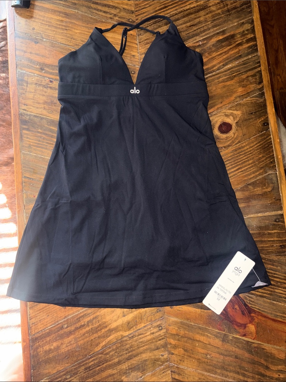 ALO Yoga Black Halter Tank Mini Dress